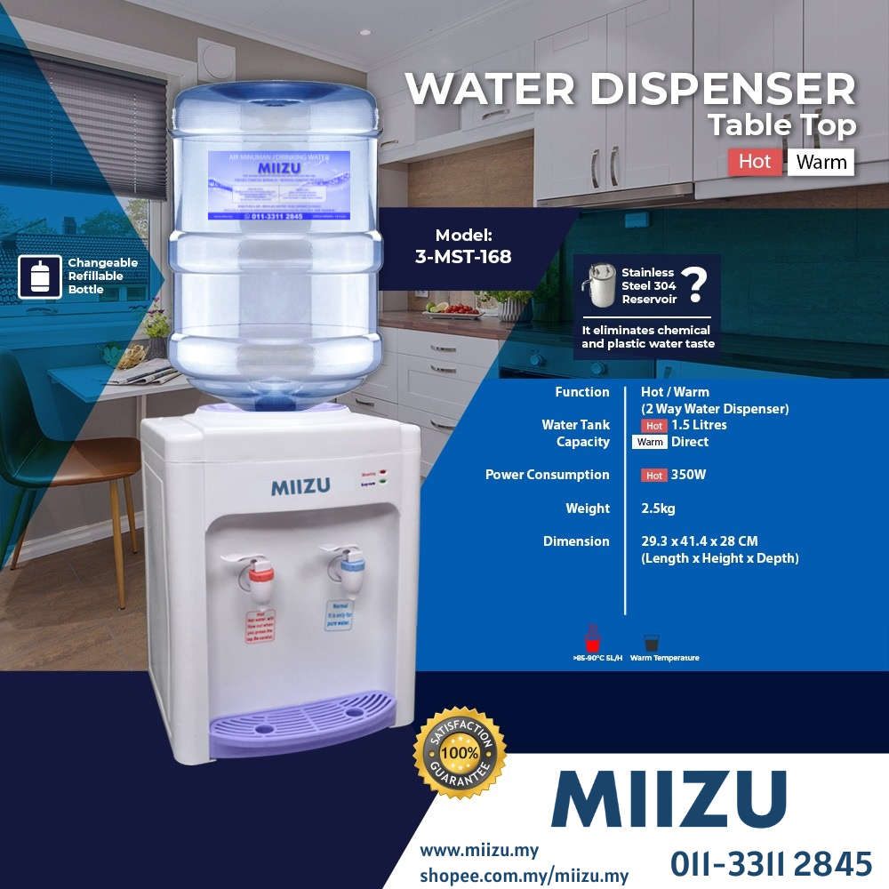 MIIZU Hot & Warm Water Dispenser Table Top (Dispenser Only) 3MST168